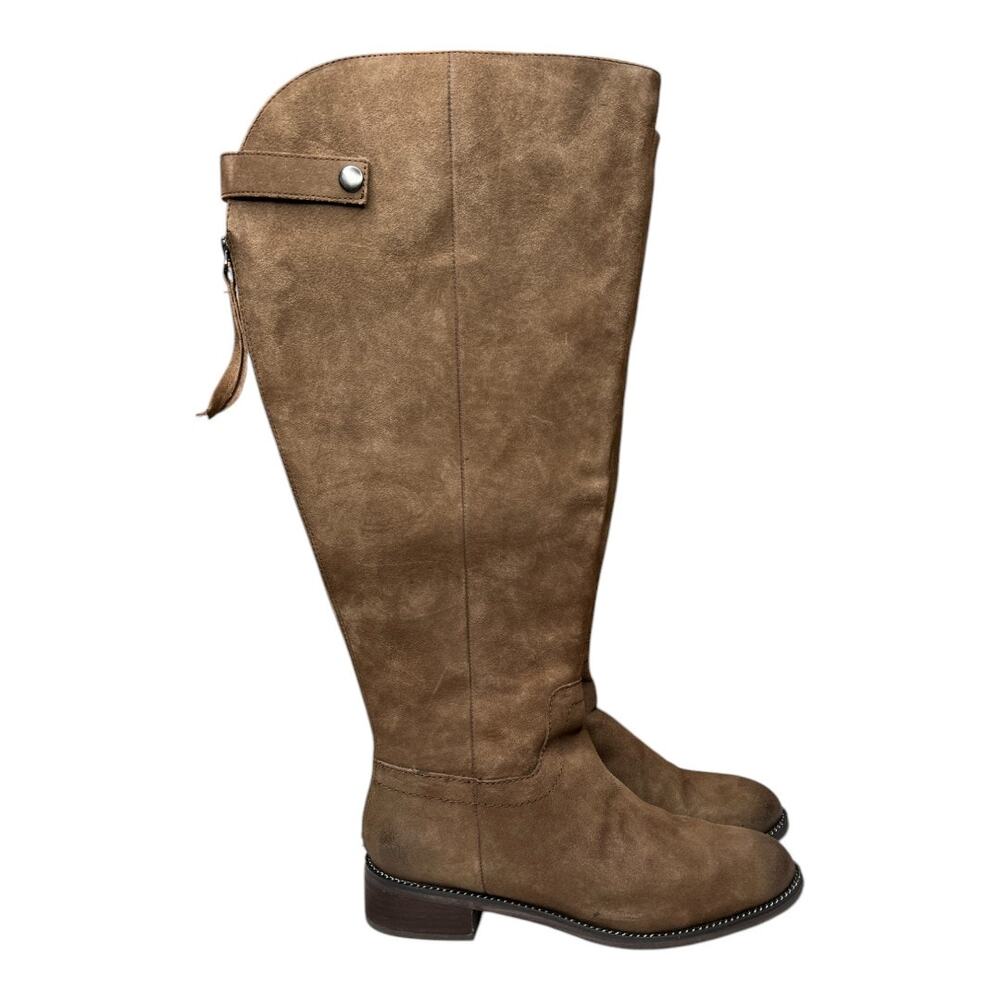 Franco Sarto Brenna Brown Suede Boots Size 8 Wide Calf - Picture 1 of 11